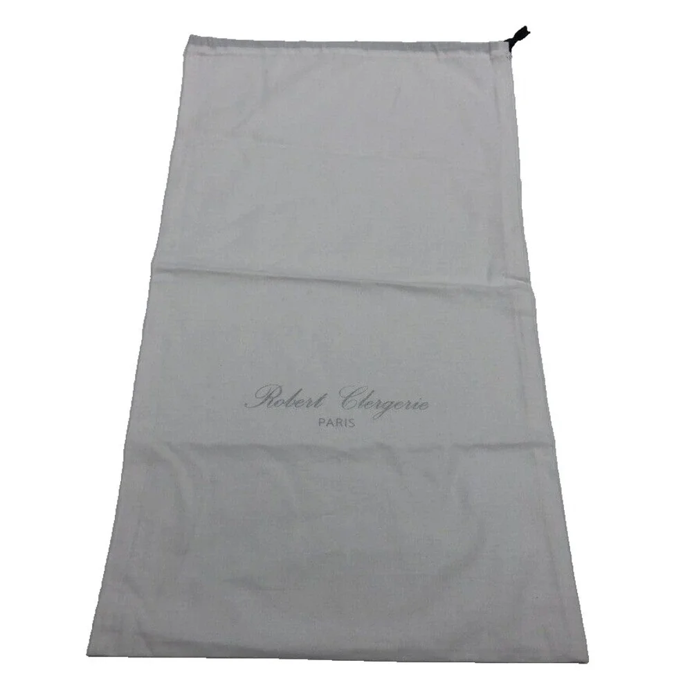 Robert Clergerie Paris 2 White Cotton Dust‎ Cover Bag 21.5x12
